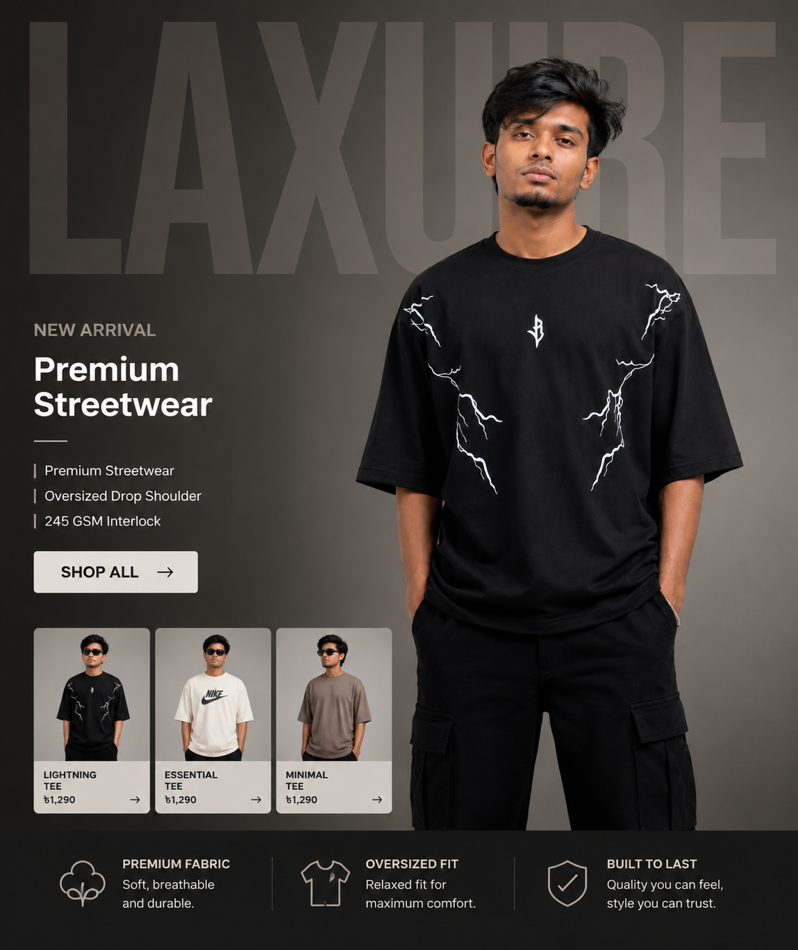 Drop shoulder t shirt